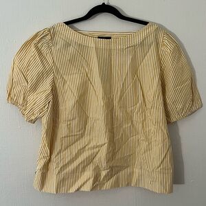 J. Crew Yellow Stripe Puff Sleeve Blouse - 2X